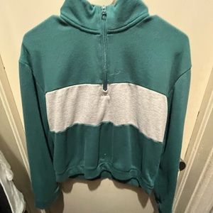 Green collared half zip sweater